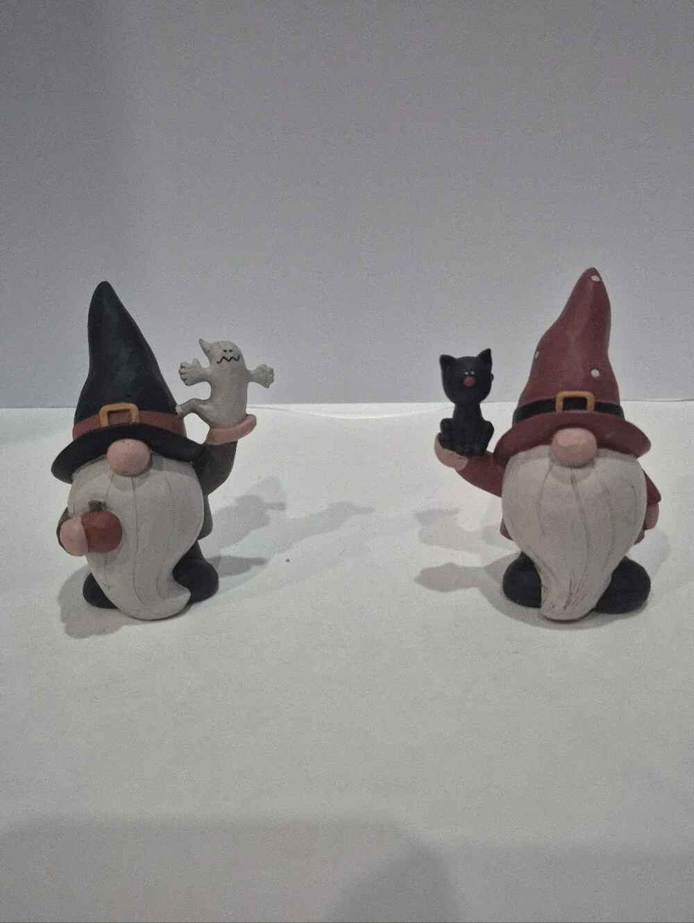 Miniture Resin Blossom Bucket Halloween Gnomes Decor Lot Of Two Figures